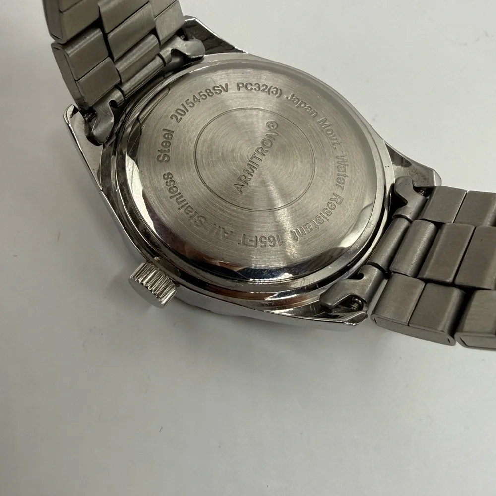Armitron Blue Face/Bezel Stainless Steel Luminescent Quartz (New Battery)
